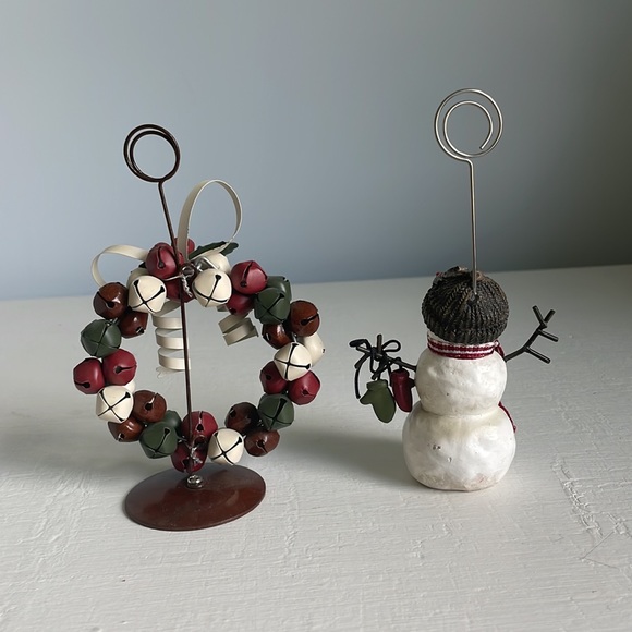 Two Christmas Photograph Holders: Snowman and Bell Wreath - Picture 6 of 6